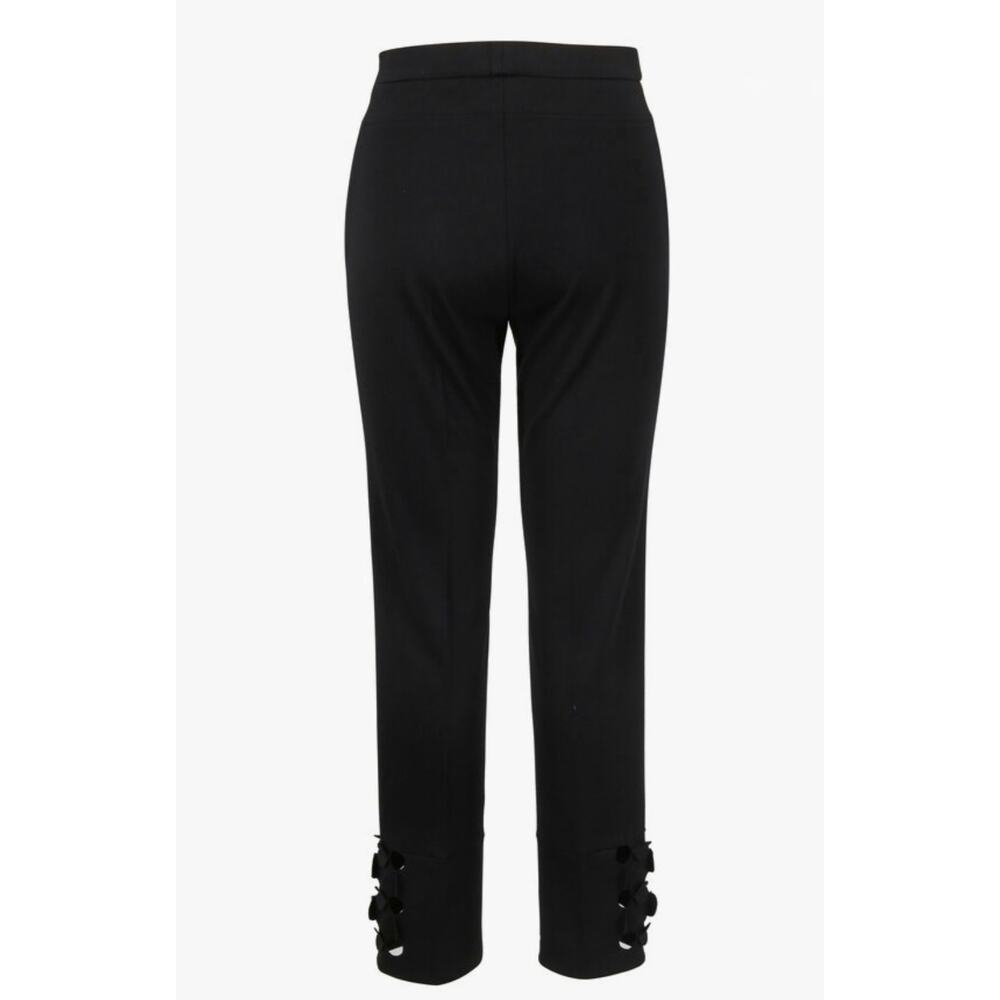 Akris Punto Circle Cut Out Straight Leg Trouser Ankle Pants Size 10 Black - Picture 2 of 11